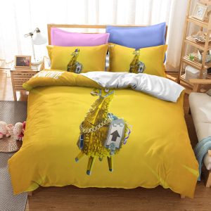 Best Fornite Yellow Spooky Llama Bedding Set Twin