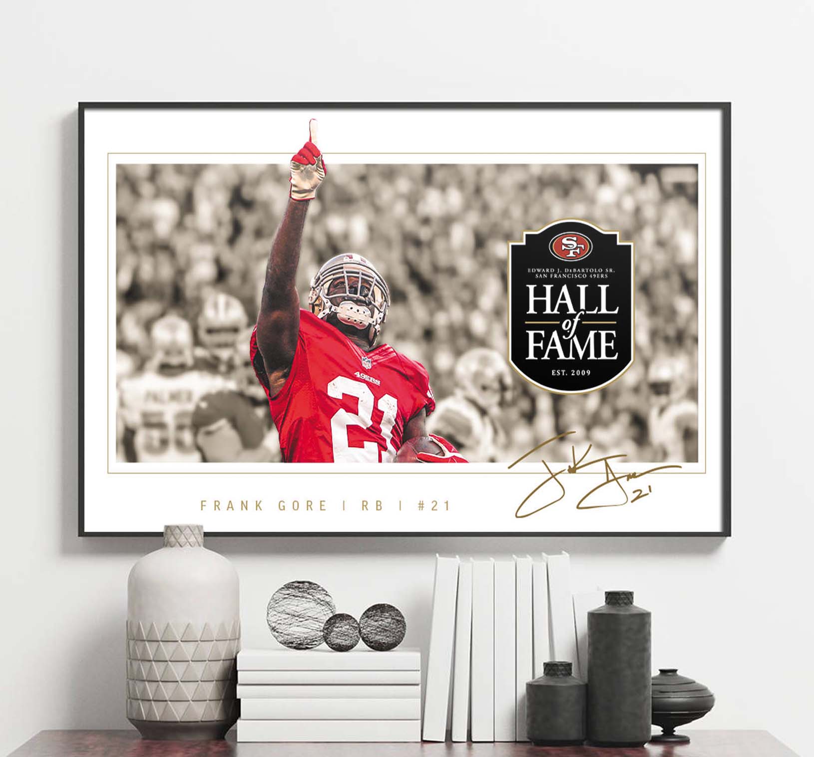 Frank Gore RB 21 San Francisco 49ers Hall of Fame Poster Canvas Frank Gore RB 21 San Francisco 49ers Hall of Fame Poster Canvas