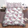 Hello Kitty With Colorful Desserts In Pink Background Bedding Set Twin