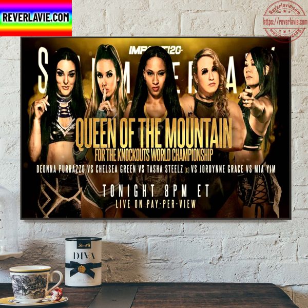 Impact Slammiversary 2022 Queen Of The Mountain For The Knockout World Championship Home Decor Poster Canvas