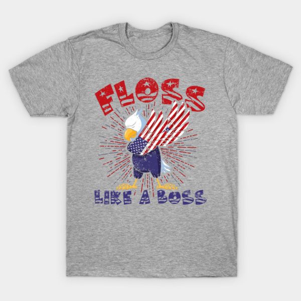 Independence Day 4th of July Floss Like a Boss Dabbing Eagle American Flag Unisex T-Shirt