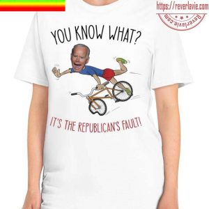 Joe Biden Falls Off His Bike Its The Republicans Fault Unisex T-Shirt