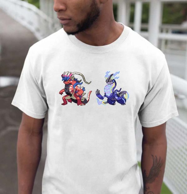 Koraidon and Miraidon Pixel Art Pokemon Scarlet Violet T-shirt