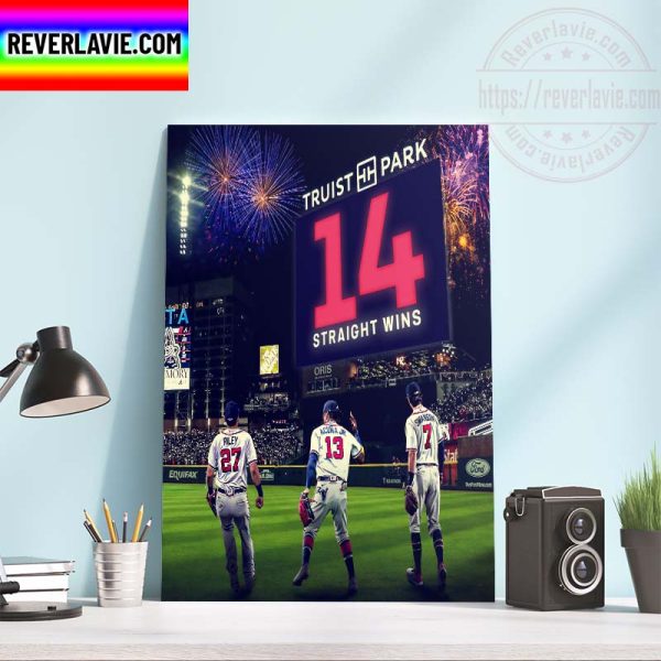 MLB Atlanta Braves 14 Straight Wins Home Decor Poster Canvas