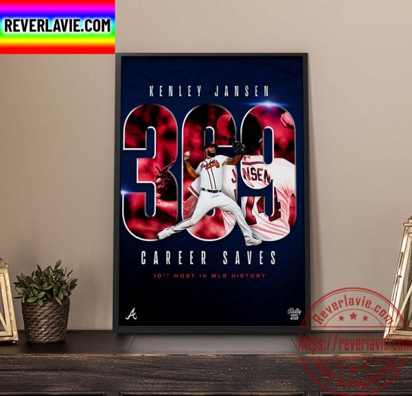 MLB Atlanta Braves Kenley Jansen 369 Career Saves 10th On MLB All-Time Saves List History Home Decor Poster Canvas