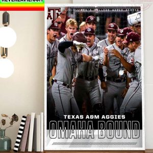 MLB Mens College World Series Texas A&M Baseball OMAHA Bound Poster Canvas