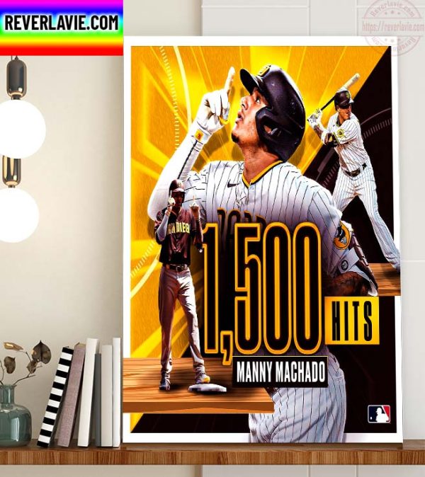 MLB San Diego Padres Manny Machado 1500 Hits Home Decor Poster Canvas