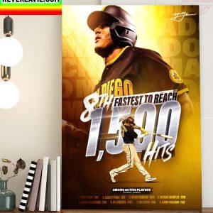 MLB San Diego Padres Manny Machado 1500 Hits in 1357 Games Home Decor Poster Canvas