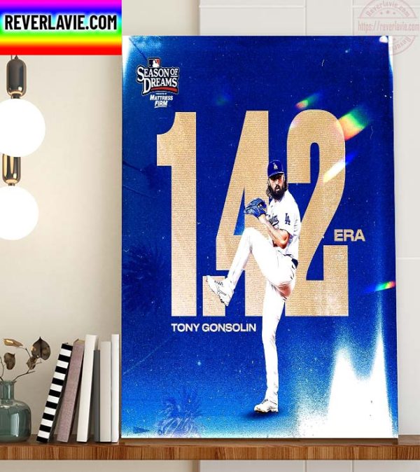 MLB x Mattress Firm Season of Dreams Los Angeles Dodgers Tony Gonsolin Home Decor Poster Canvas