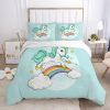 Pink Unicorn In Cute Heart Pink Background Bedroom Set