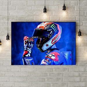 Moto GP Team Suzuki Ecstar Alex Rins Home Decor Poster Canvas