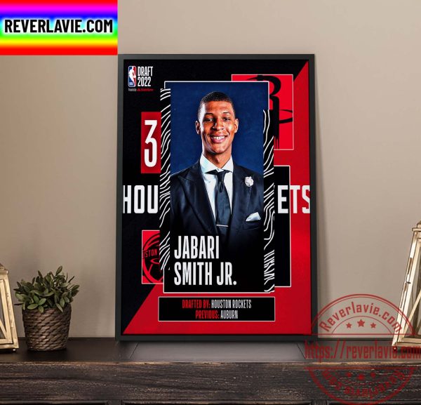 NBA 2022 NBA Draft Houston Rockets Select Jabari Smith Jr The 3rd Pick NBA Draft Home Decor Poster Canvas