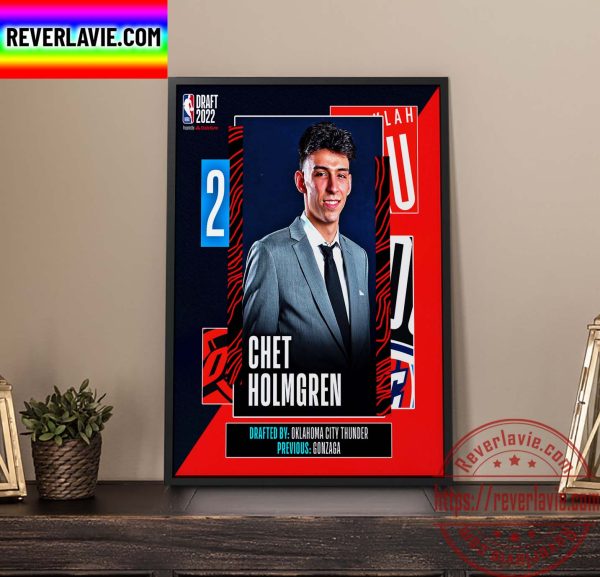 NBA 2022 NBA Draft OKC Thunder Select Chet Holmgren With The 2nd Pick Of The NBA Draft Home Decor Poster Canvas