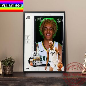 NBA 2022 NBA Draft Pick No 9 San Antonio Spurs Select Jeremy Sochan Baylor University Home Decor Poster Canvas