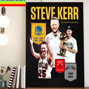 NBA Finals Champions NBA Champions Steve Kerr Adds Title No 9 To His Collection Home Decor Poster Canvas