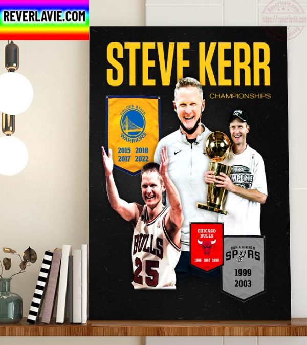 NBA Finals Champions NBA Champions Steve Kerr Adds Title No 9 To His Collection Home Decor Poster Canvas