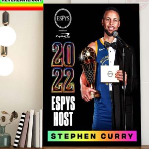 NBA Golden State Warriors Stephen Curry NBA Champions Finals MVP And 2022 ESPYS Host Home Decor Poster Canvas