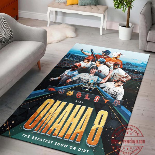 NCAA Baseball 2022 Mens College World Series MCWS The Omaha 8 Rug