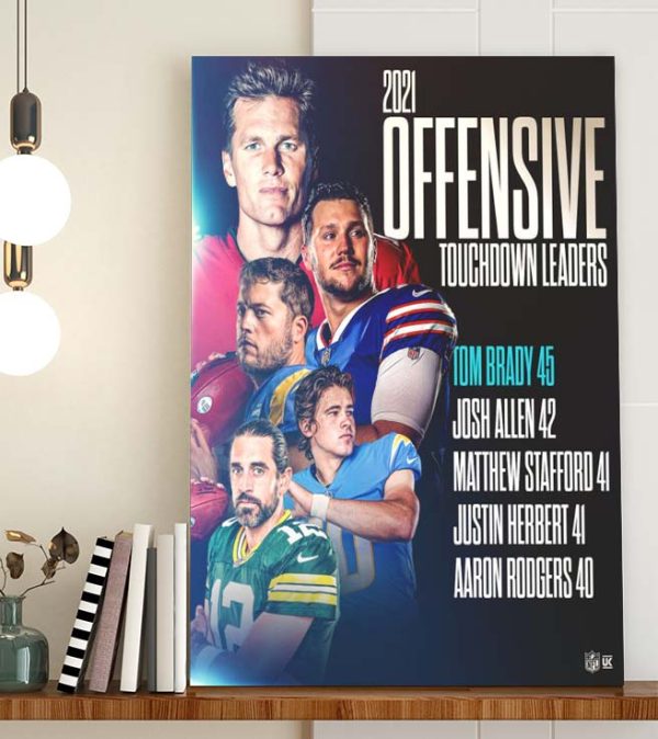 NFL 2021 Offensive Touchdown Leaders List Poster Canvas