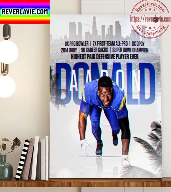 NFL Los Angeles Rams Aaron Donald AD Rank Among The Greatest Of All Time Home Decor Poster Canvas