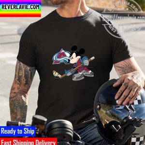 NHL 2022 Stanley Cup Champions Mickey Mouse Playing Hockey x Colorado Avalanche Champions 2022 Classic T-Shirt