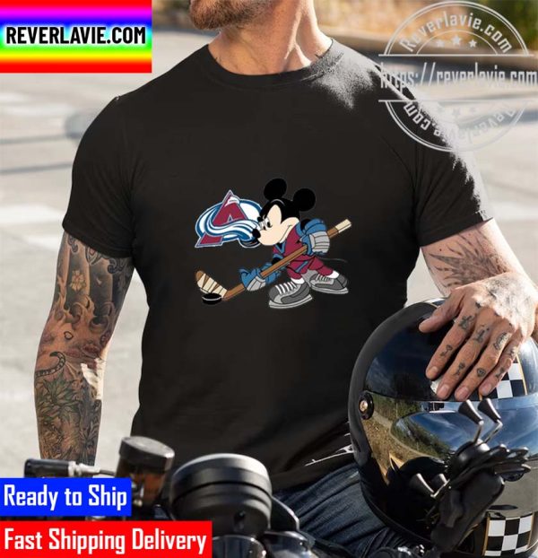 NHL 2022 Stanley Cup Champions Mickey Mouse Playing Hockey x Colorado Avalanche Champions 2022 Classic T-Shirt