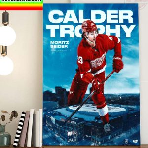 NHL Awards Detroit Red Wings Moritz Seider Is The 2022 Calder Trophy Winner Home Decor Poster Canvas