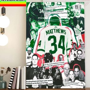 NHL Awards Toronto Maple Leafs Auston Matthews The First NHL Player of Mexican MVP Home Decor Poster Canvas