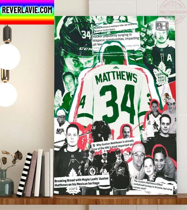 NHL Awards Toronto Maple Leafs Auston Matthews The First NHL Player of Mexican MVP Home Decor Poster Canvas