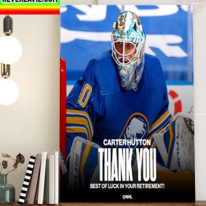 NHL Buffalo Sabres Thank You Carter Hutton Retirement Home Decor Poster Canvas