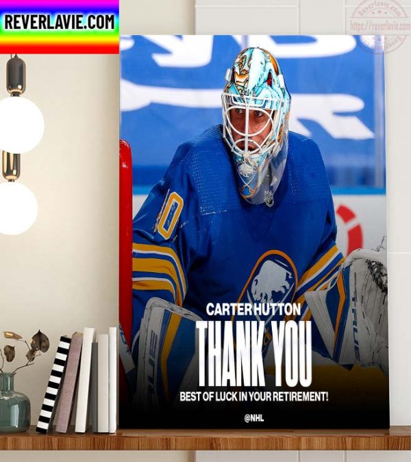 NHL Buffalo Sabres Thank You Carter Hutton Retirement Home Decor Poster Canvas