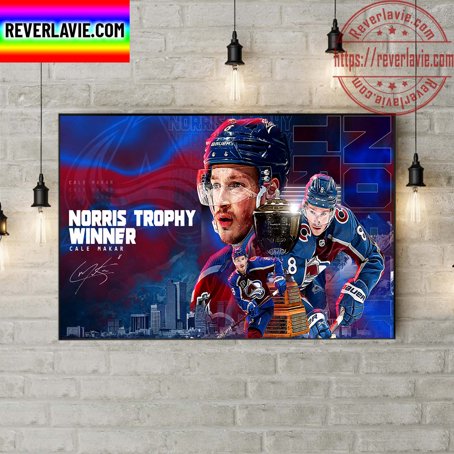NHL Colorado Avalanche Cale Makar Wins James Norris Memorial Trophy Home Decor Poster Canvas