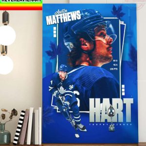 NHL Toronto Maple Leafs Auston Matthews 2021-2022 Hart Trophy Winner Home Decor Poster Canvas