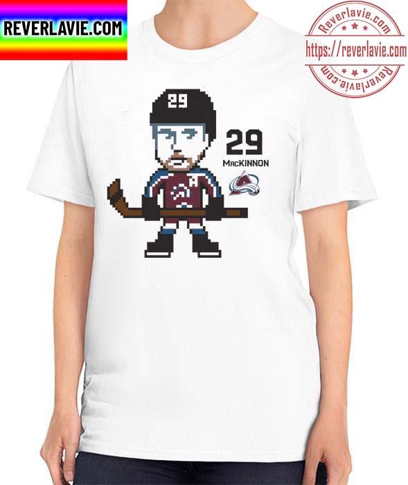 NHL Youth Colorado Avalanche Nahan MacKinnon 29 Pixel Grey Unisex T-Shirt NHL Youth Colorado Avalanche Nahan MacKinnon 29 Pixel Grey Unisex T-Shirt