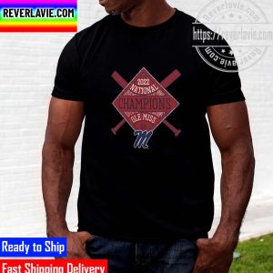 Ole Miss Rebels 2022 NCAA CWS Baseball Cross Bat National Champs Unisex T-Shirt