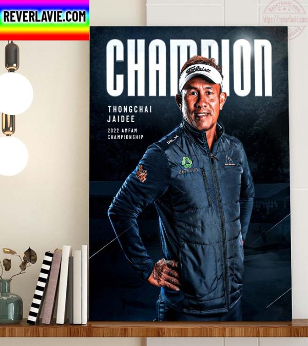 PGA TOUR Champions Thongchai Jaidee Champion 2022 AMFAM Championship Poster Canvas