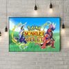 Koraidon and Miraidon Mascot Legendary Pokemon Scarlet Violet Poster Canvas