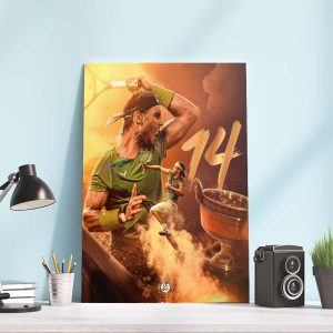 Rafael Nadal win 14 Roland Garros Titles Champions Poster Canvas