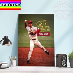 Rawlings Robert Moore Gold Glove Award Winner In Arkansas Razorback History Home Decor Poster Canvas