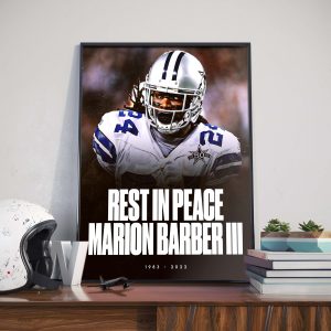 Rest In Peace Marion Barber III 1983 2022 Dallas Cowboys NFL Home Decor Poster Canvas