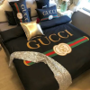 Gucci Floral Tiger With Vintage Web In Monogram Background Duvet Cover Set