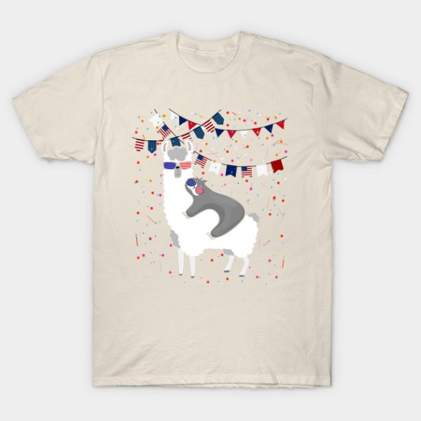 Sloth Riding Llama 4th of July Independence Day Unisex T-Shirt
