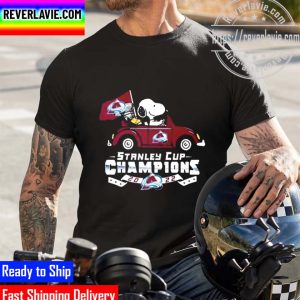 Snoopy And Woodstock Riding Car Colorado Avalanche NHL 2022 Stanley Cup Champions Unisex T-Shirt
