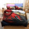Spiderman Symbol In Red Scratches Background Bedding Set Full