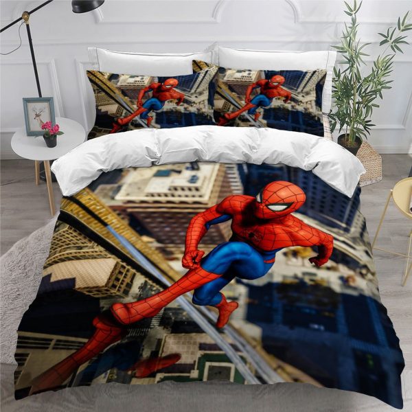 Spiderman In Video Game Climbing Wall Bedding Set