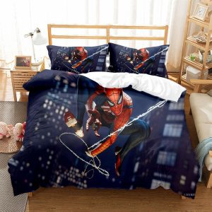 Spiderman In Video Game Swing In The City Bedding Set