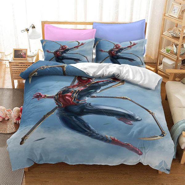 Spiderman Iron-Spider In Sky Background Bedding Set Twin
