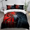 Spiderman Symbol In Black And Red Background Bedding Set