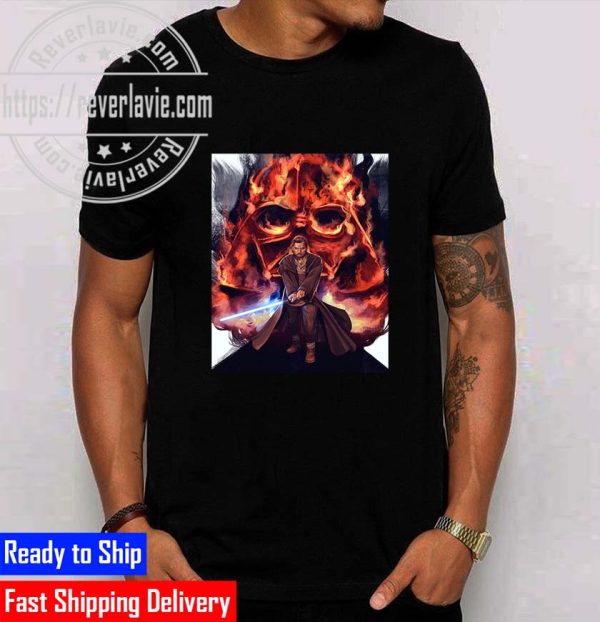 Star Wars Obi Wan Kenobi and Fire Darth Vader Fan Digital Art Unisex T-Shirt