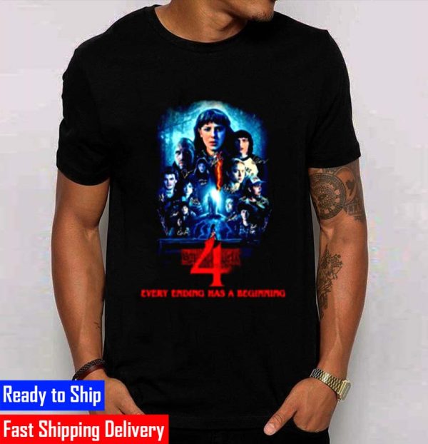 Stranger Things Season 4 Every Ending Has A Beginning Signatures Unisex T-Shirt